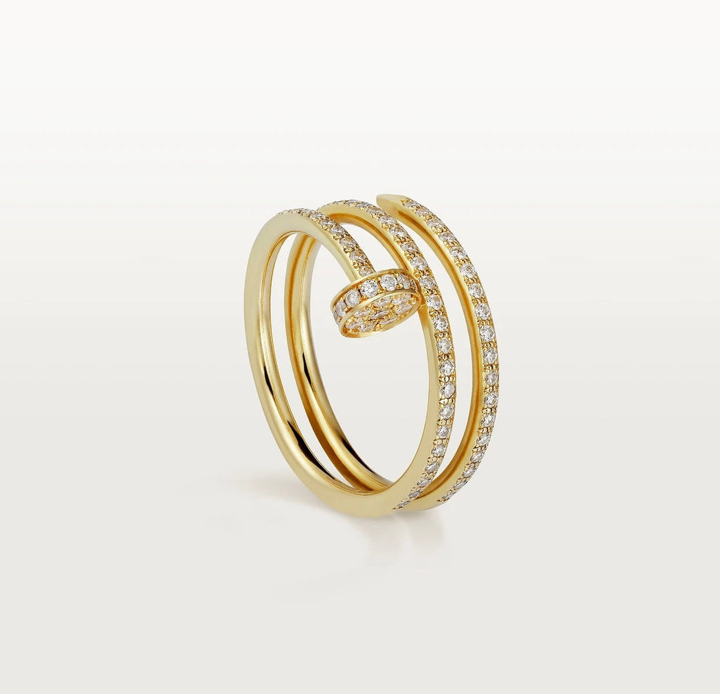 Layered Diamanté Nail Ring (gold & silver)