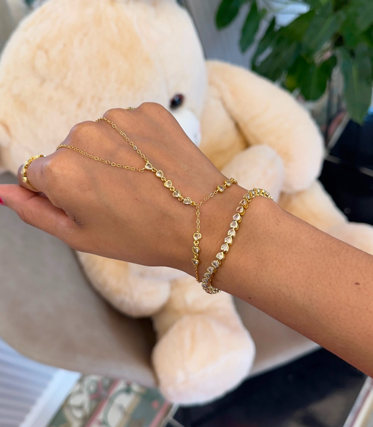 Heart Gold Hand Chain