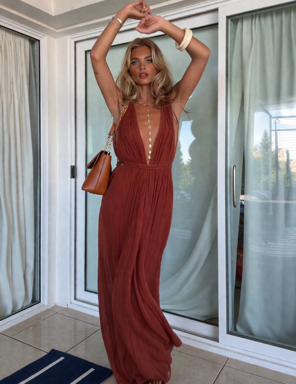 Sira | Mono Vacacional Elegante Escote en V Cintura Acordonada