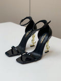 Sculpted Heel Ankle Strap Sandals