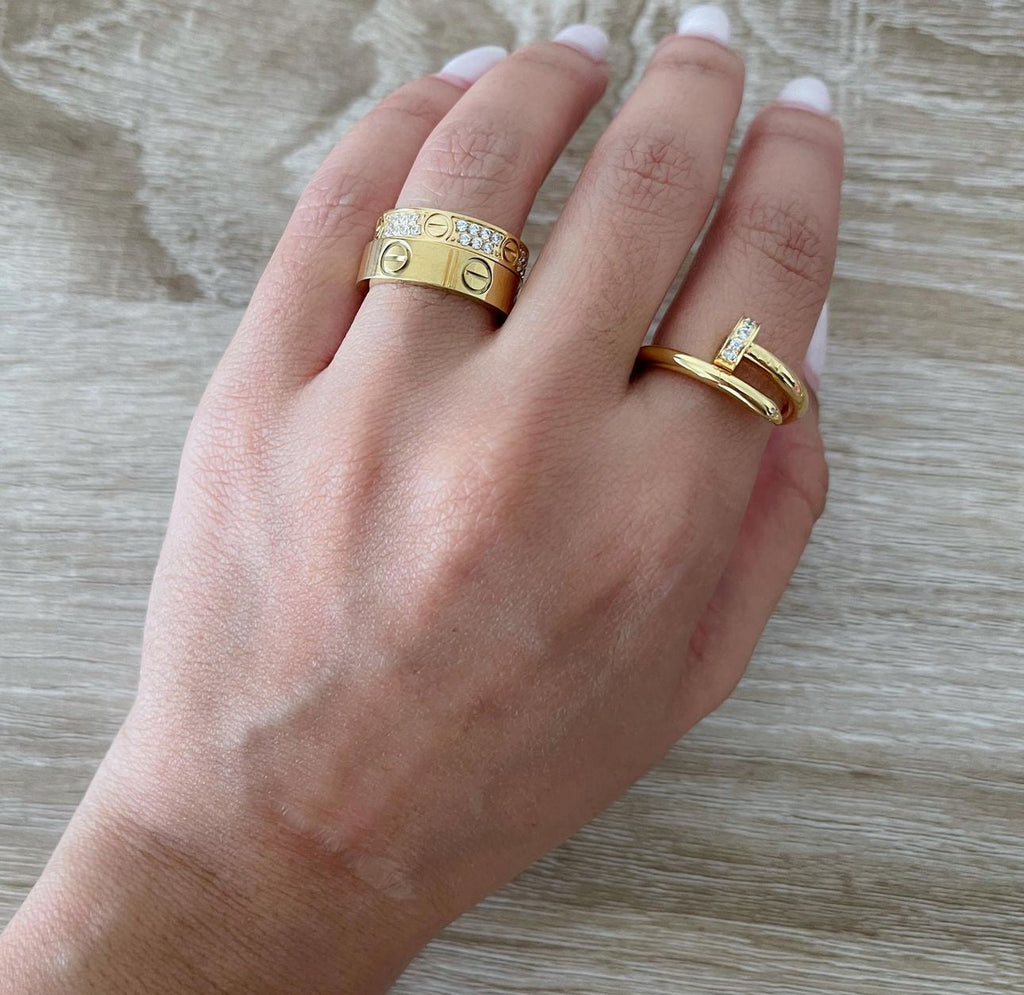 Alana Diamanté Nail Ring (in silver & gold)