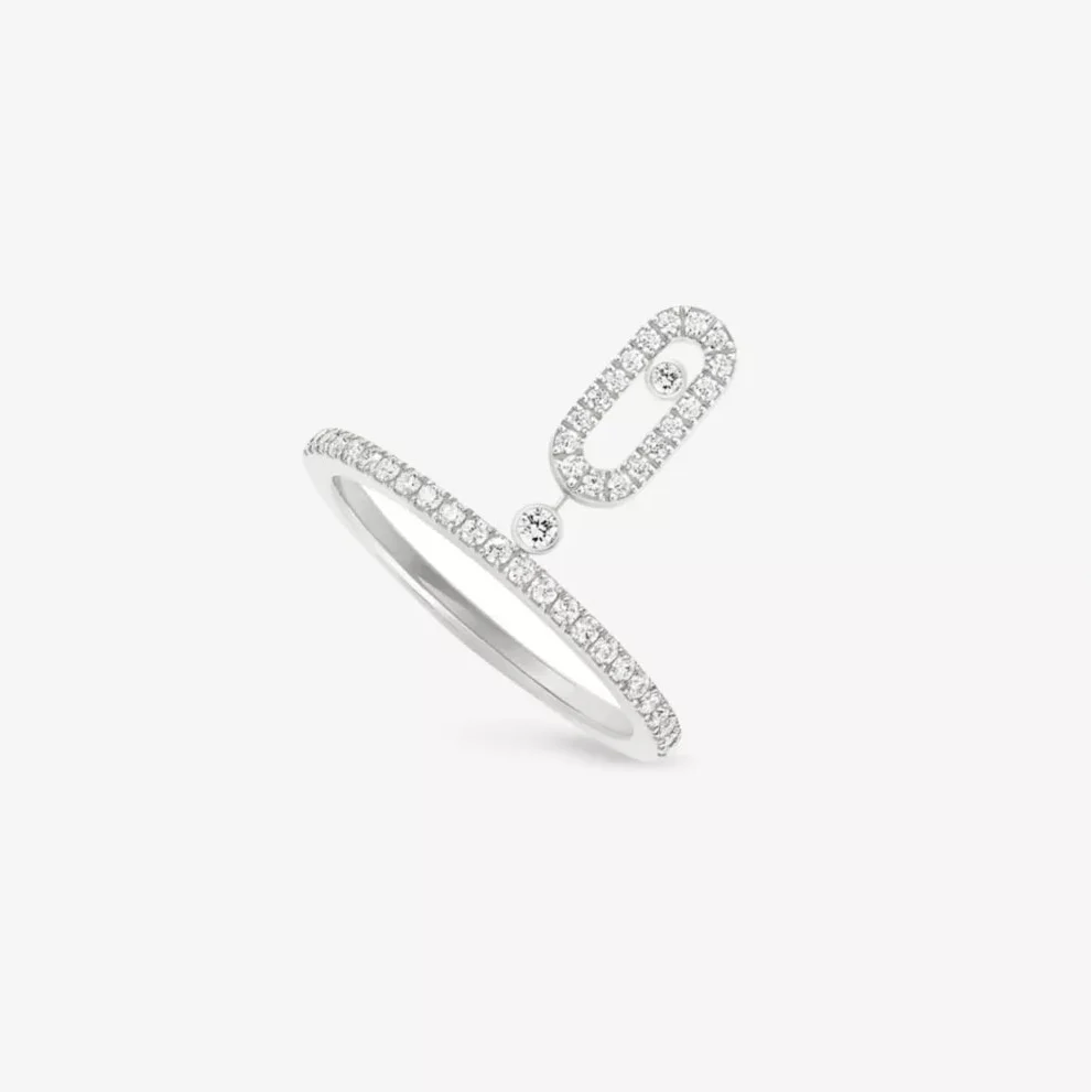 Chaira Dangling Ring Diamanté (gold & silver)