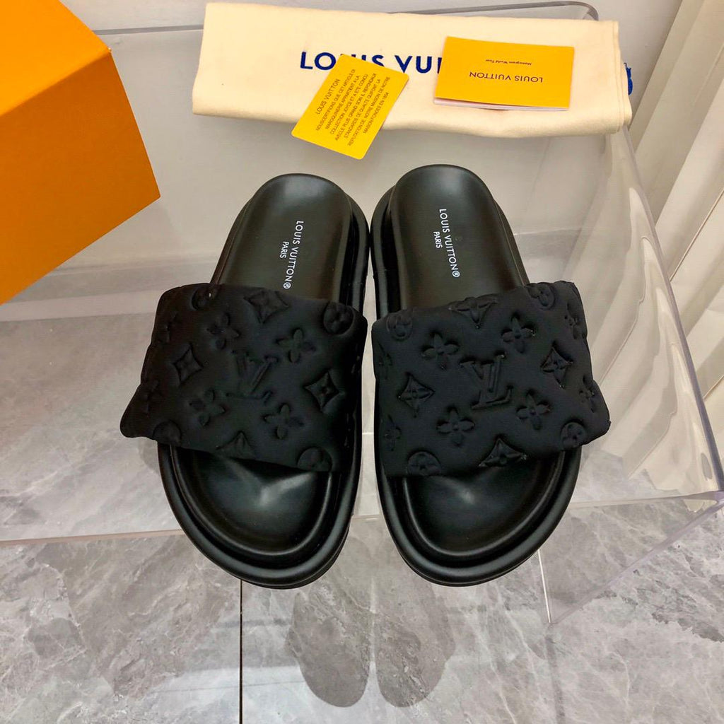 Midnight Embossed Comfort Slides