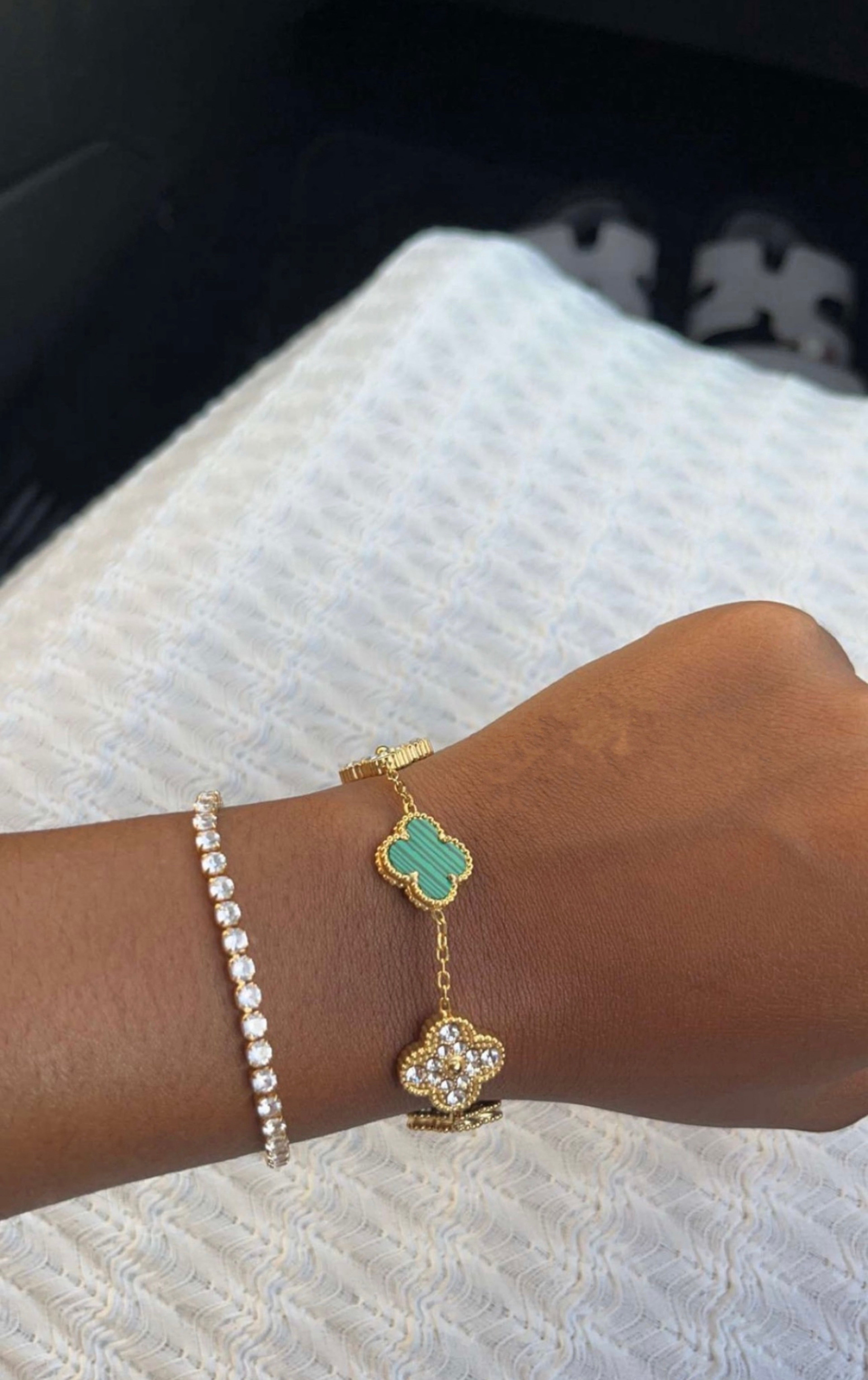 Green Diamanté Lindsay Bracelet