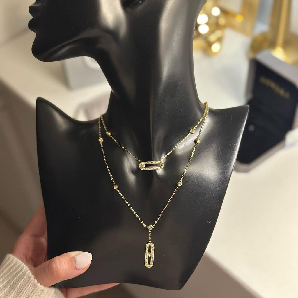 Mollyanne Diamanté Necklace (in gold & silver)
