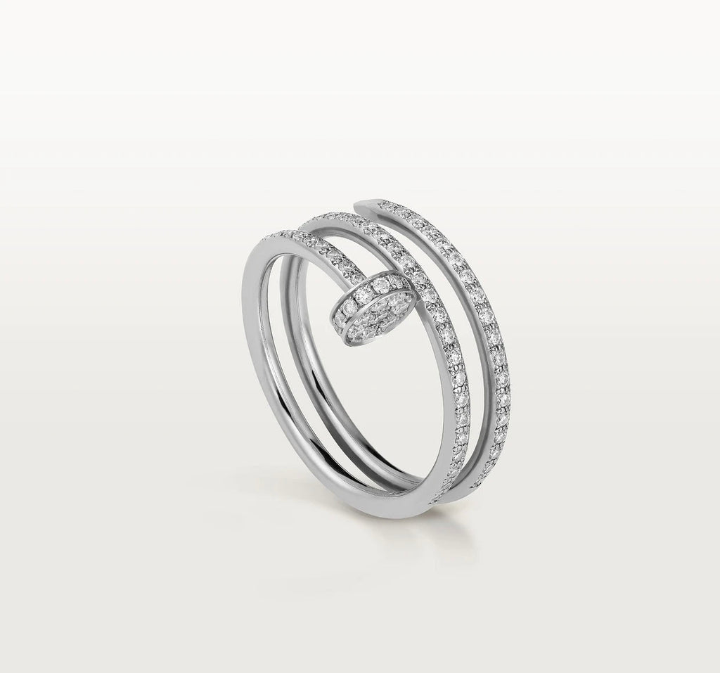 Layered Diamanté Nail Ring (gold & silver)