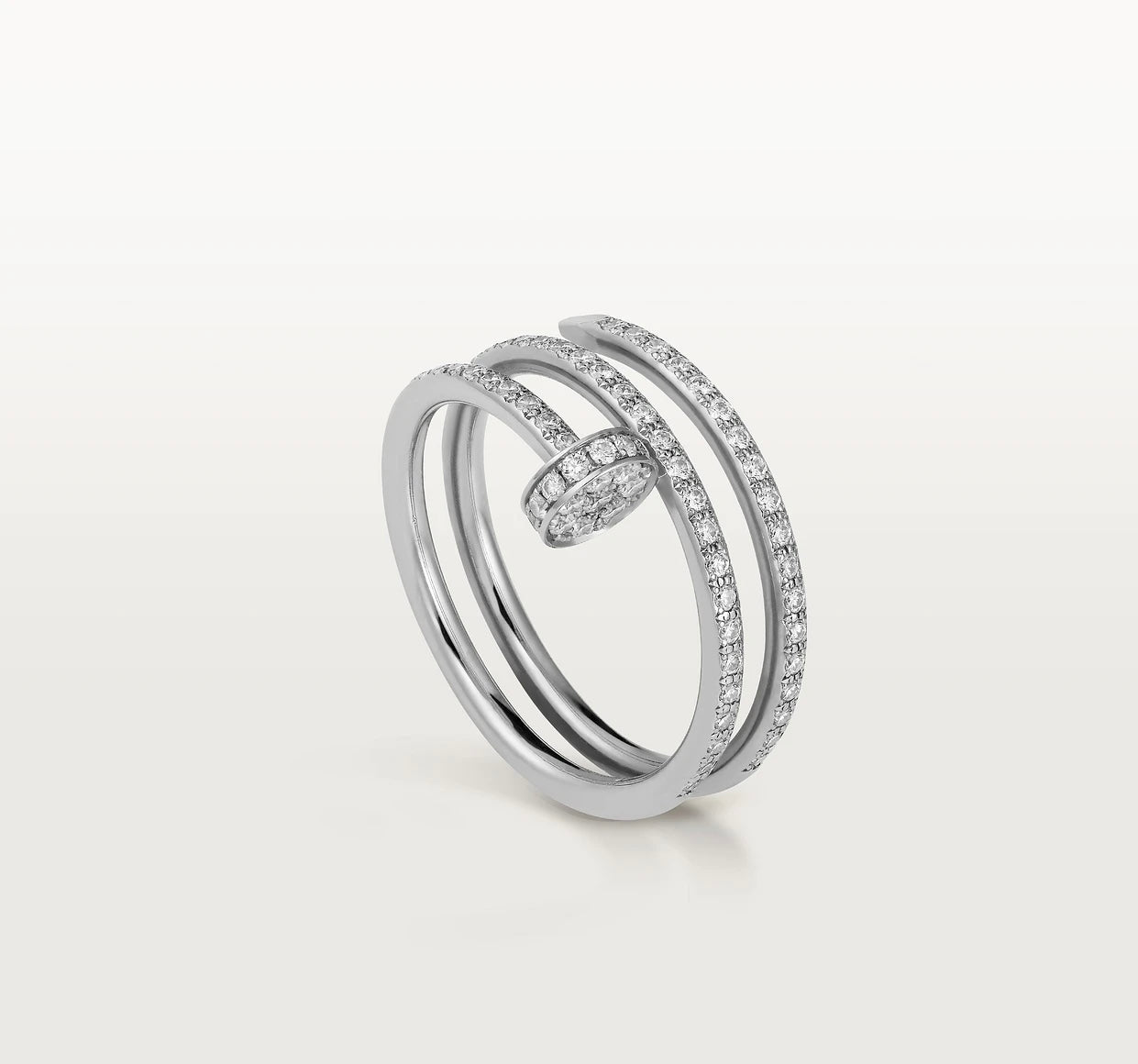 Layered Diamanté Nail Ring (gold & silver)