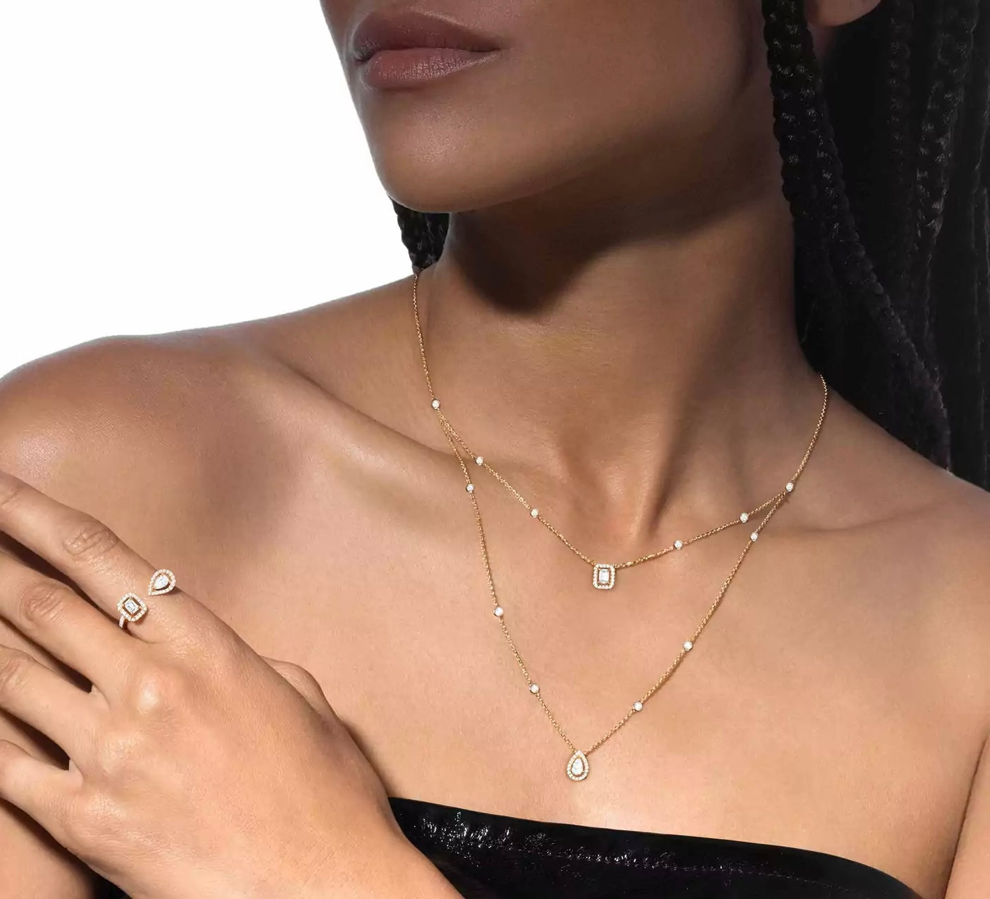 Mollyanne Diamanté Twin Rows Necklace