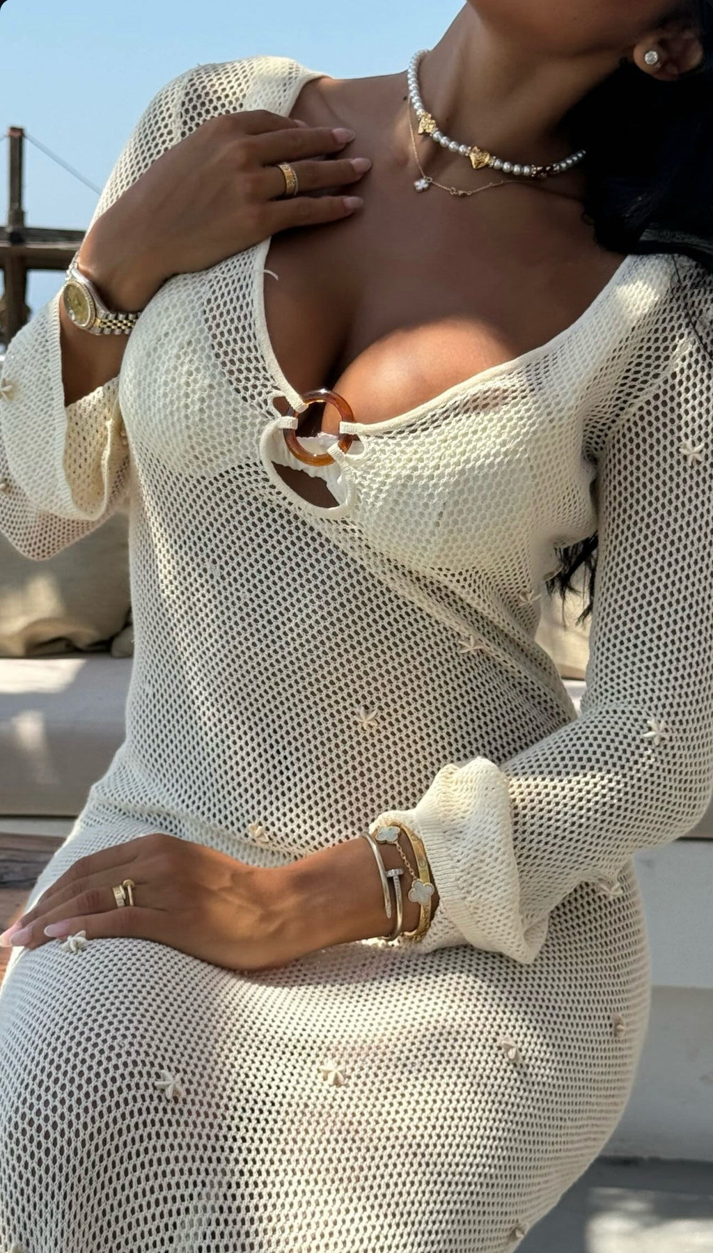 Cece Pearl Gold Necklace