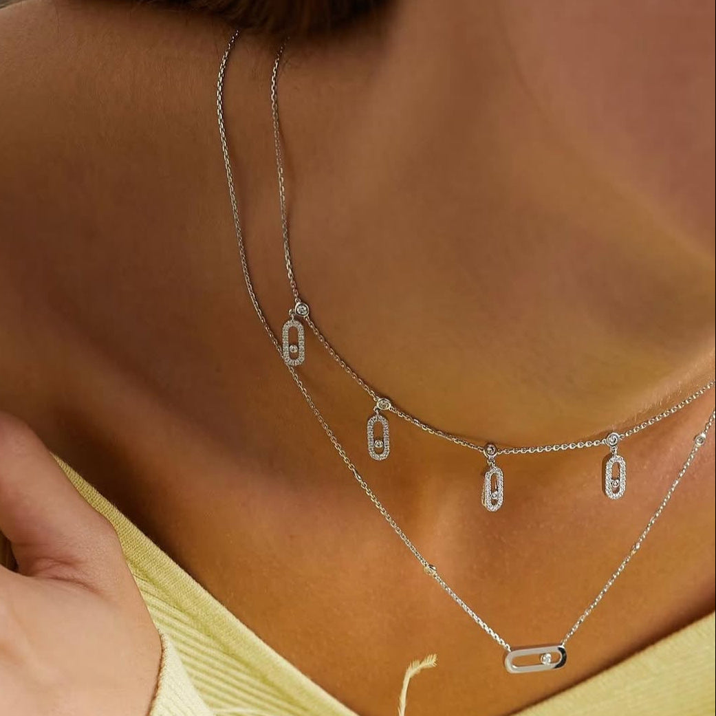 Molly Diamanté White Gold Necklace