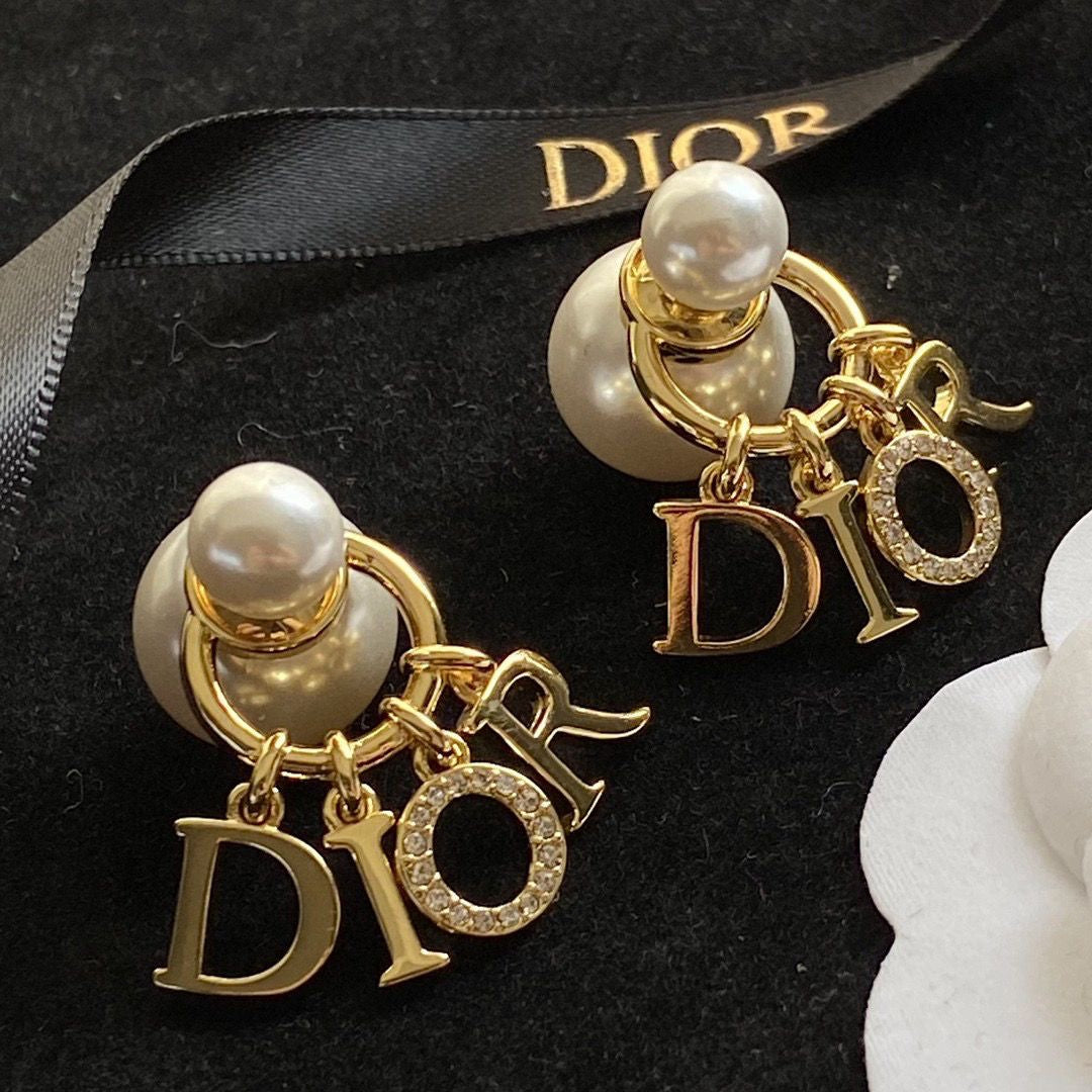 Dahlia Pearl Drop Earrings (gold & silver)