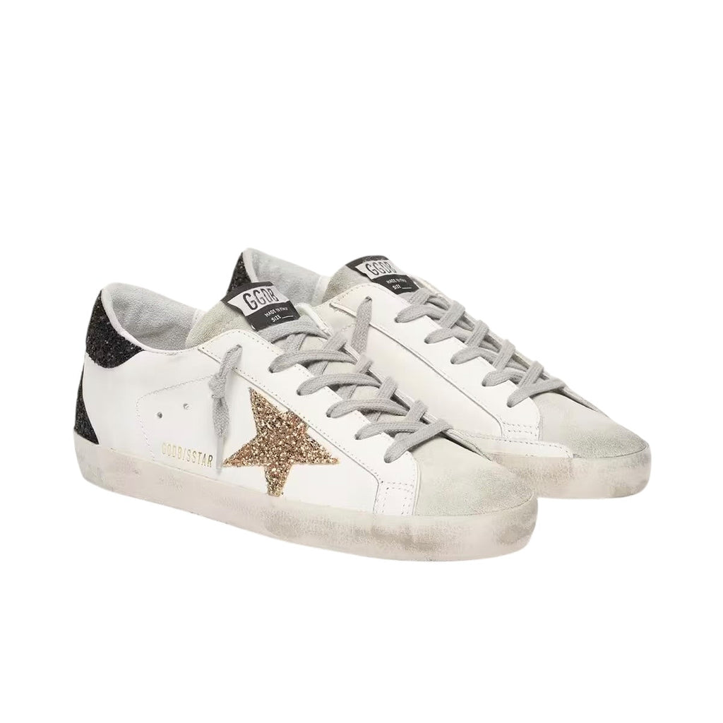 Black Glitter Superstar Sneakers