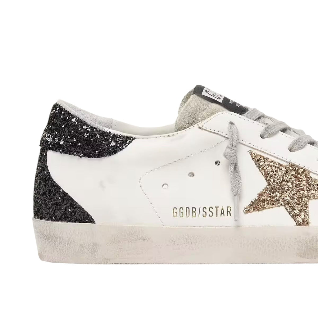 Black Glitter Superstar Sneakers