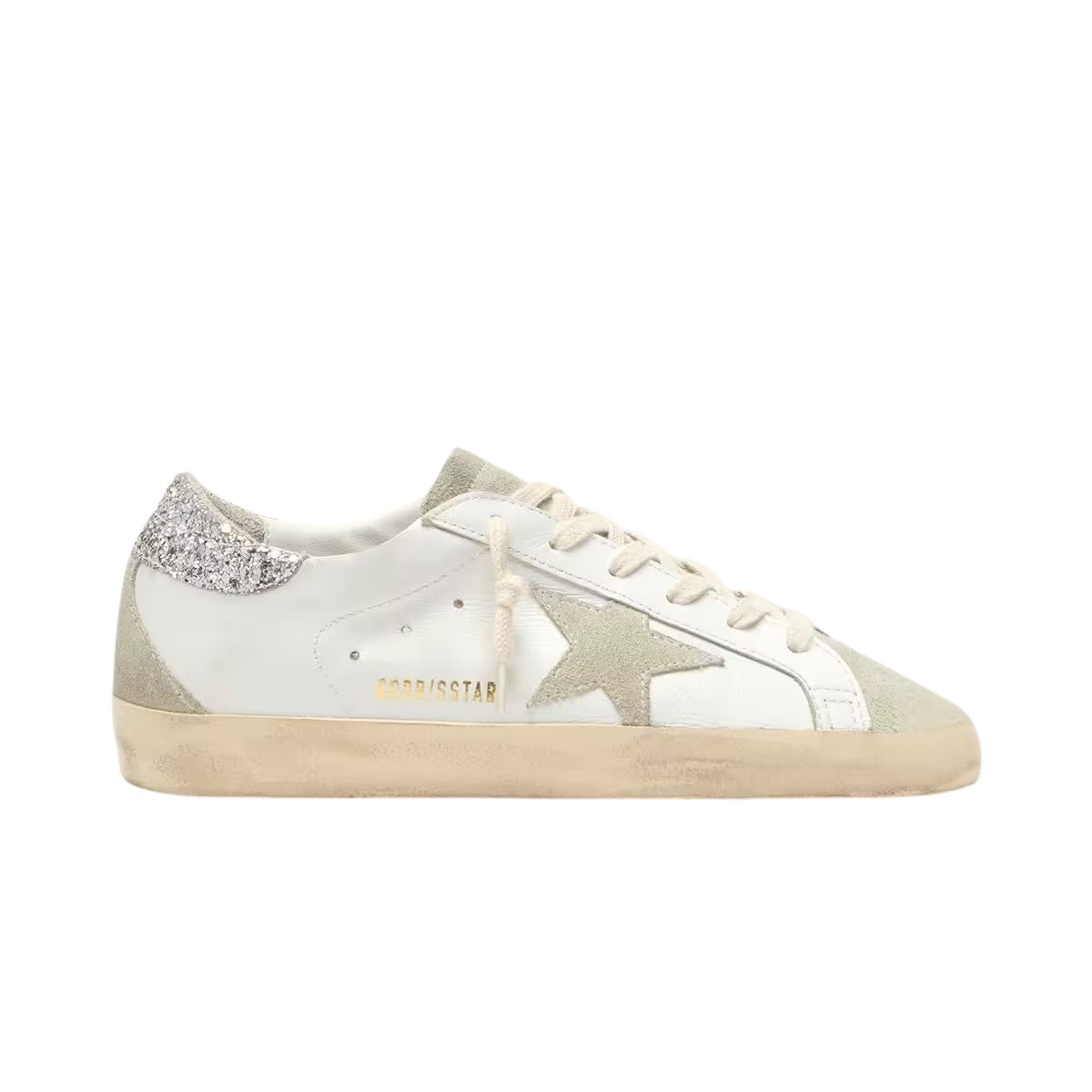 Silver Glitter Superstar Sneakers