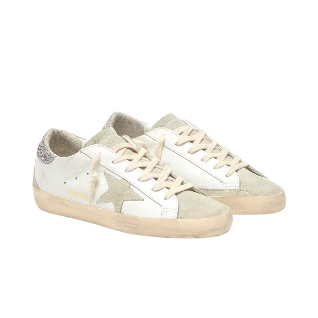 Silver Glitter Superstar Sneakers