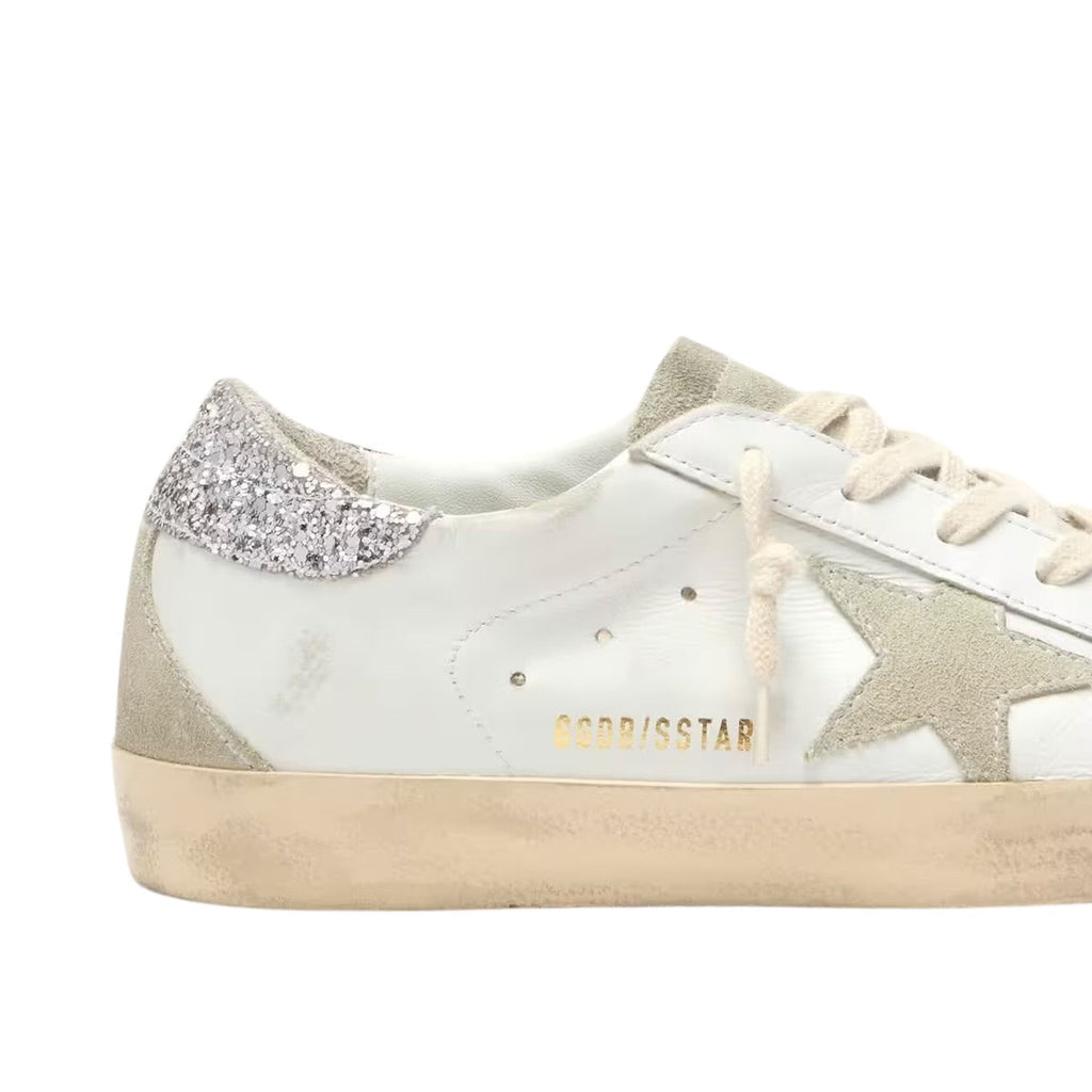 Silver Glitter Superstar Sneakers