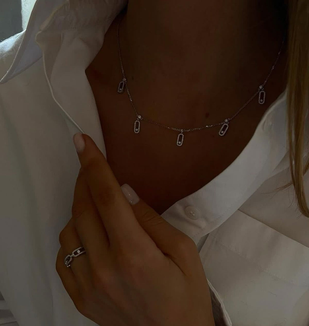 Molly Diamanté White Gold Necklace