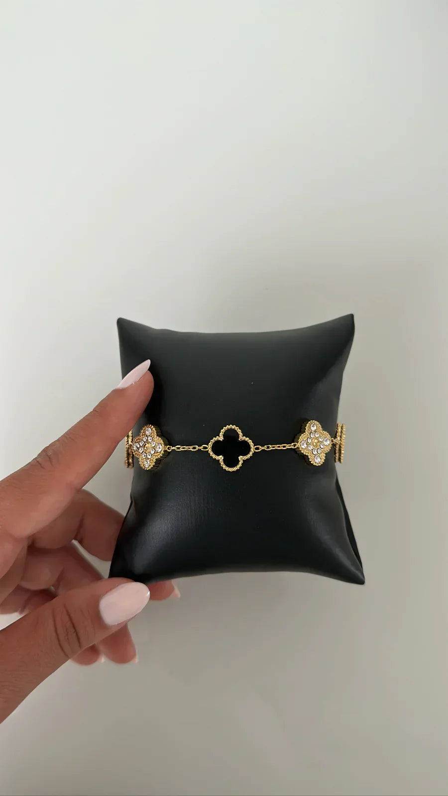 Black Diamond Clover Bracelet