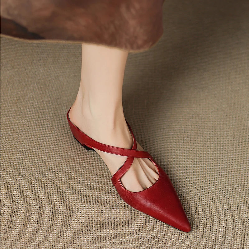 Aluna Mules de piel auténtica