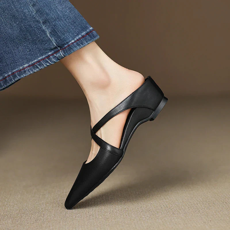 Aluna Mules de piel auténtica