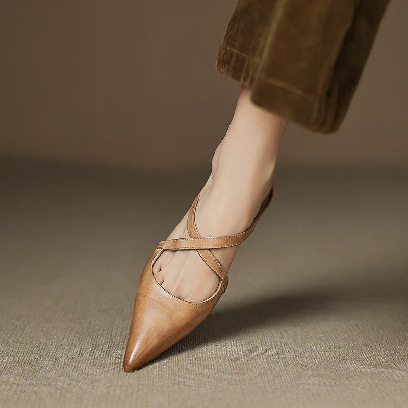 Aluna Mules de piel auténtica