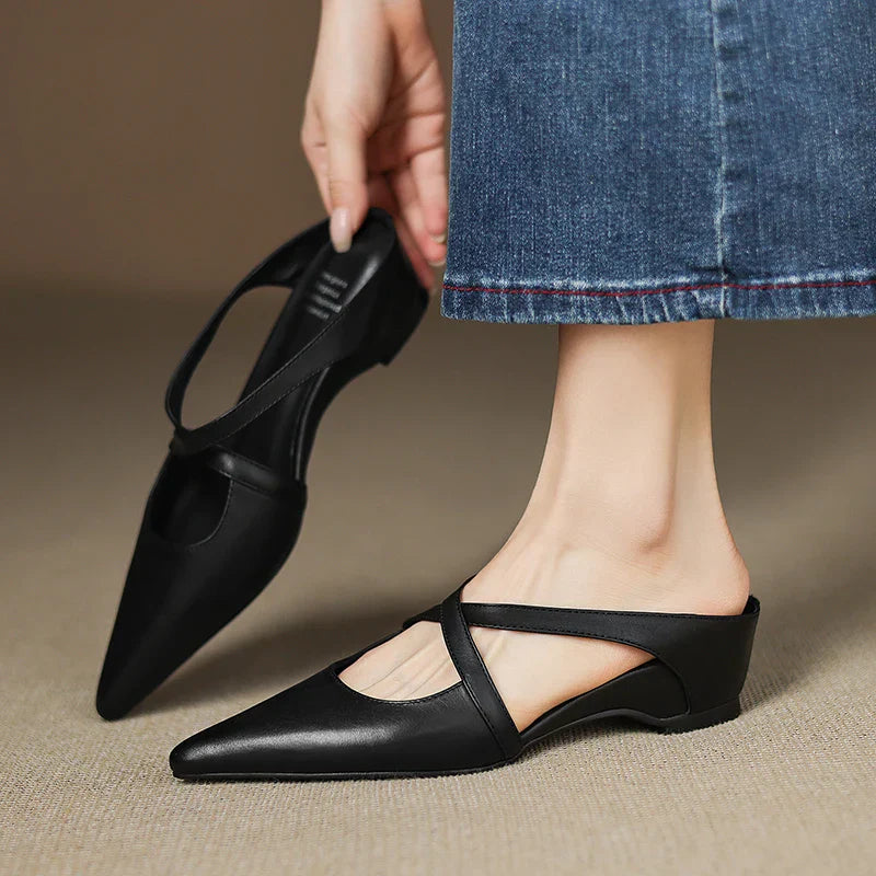 Aluna Mules de piel auténtica