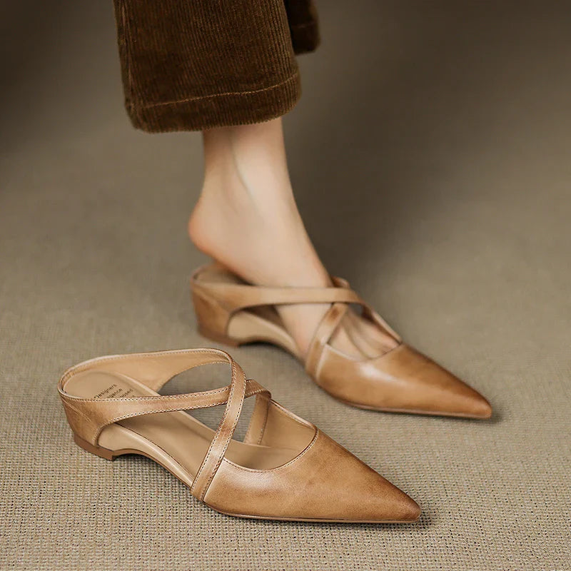Aluna Mules de piel auténtica