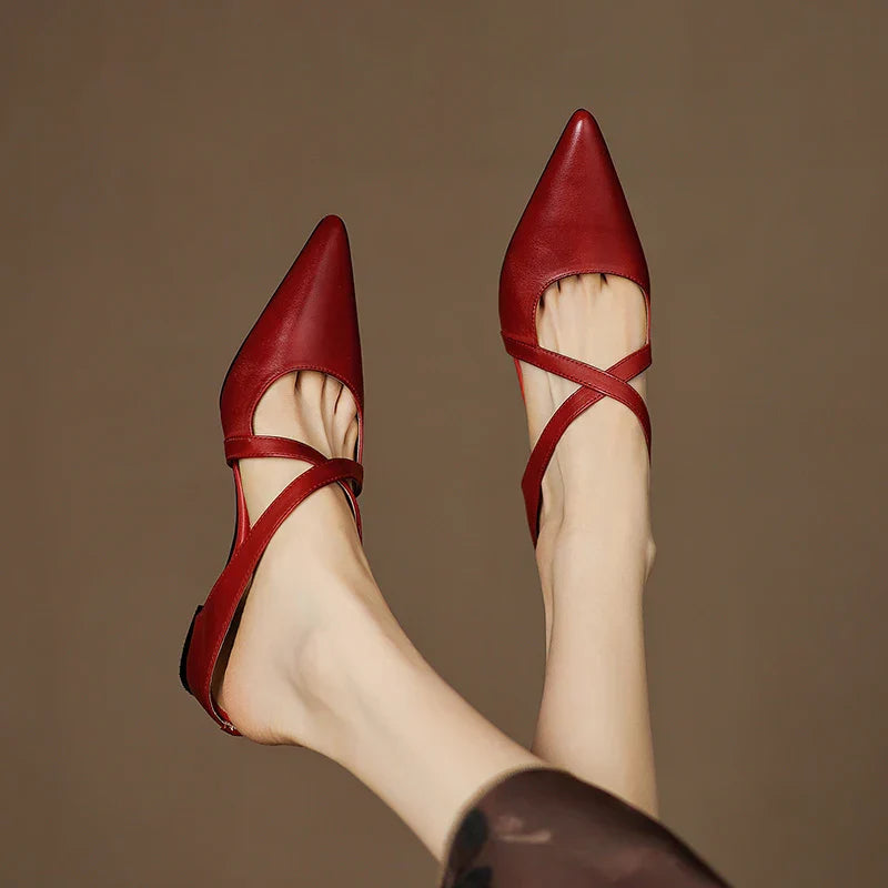Aluna Mules de piel auténtica