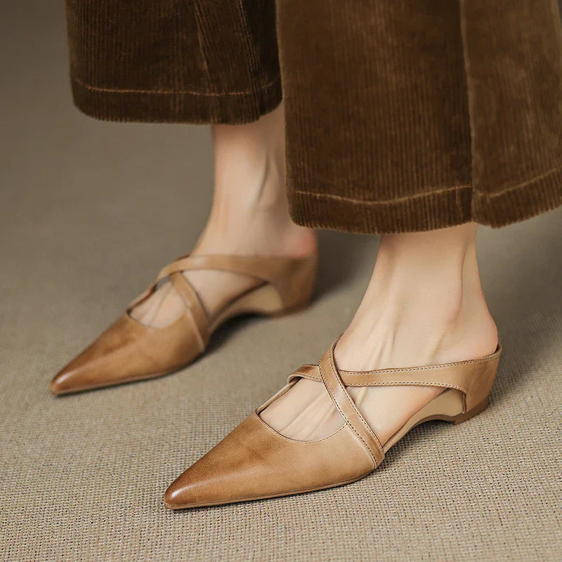Aluna Mules de piel auténtica