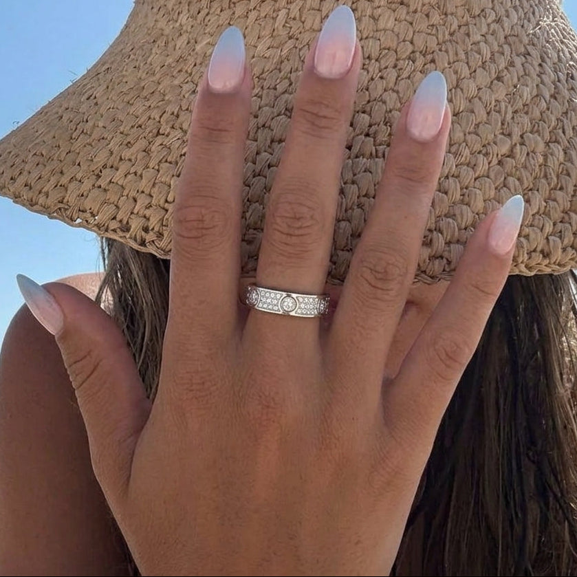 Silver Rhinestone Ring