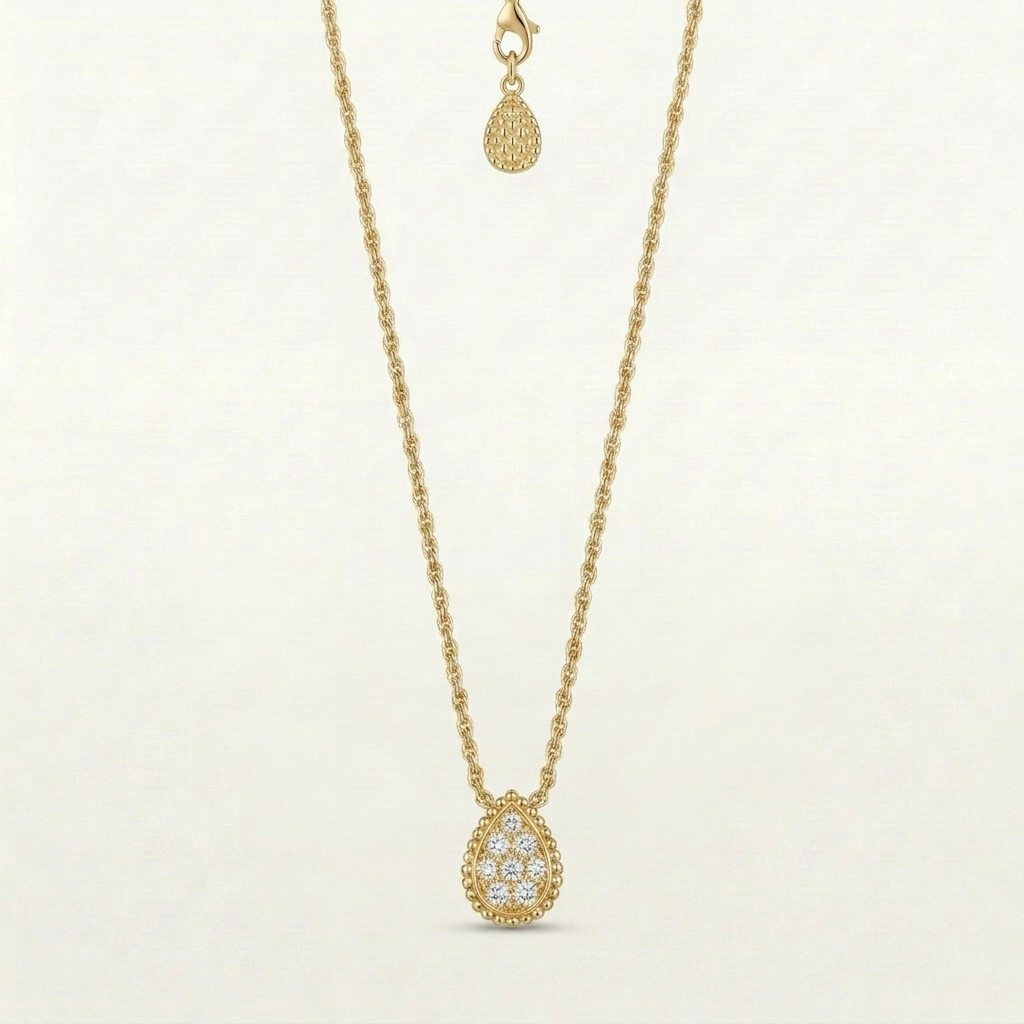 Aerial Teardrop Classy Diamanté Necklace