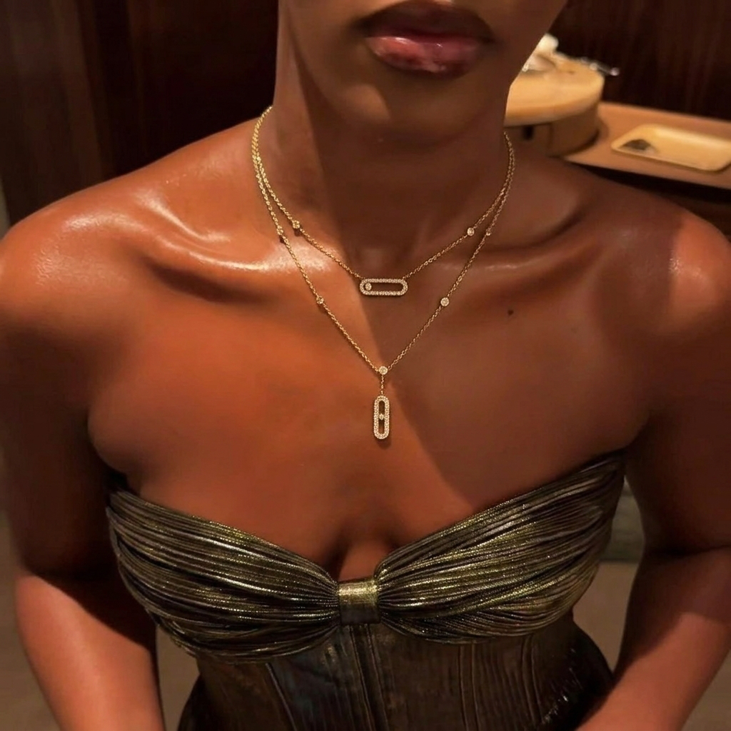 Mollyanne Diamanté Necklace (in gold & silver)