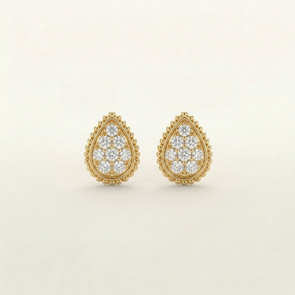 Aerial Crystallic Gold Earrings (gold & silver)