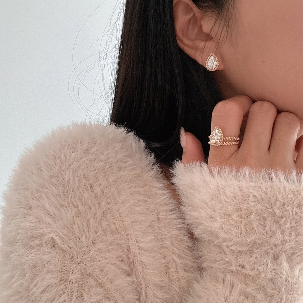 Aerial Crystallic Gold Earrings (gold & silver)