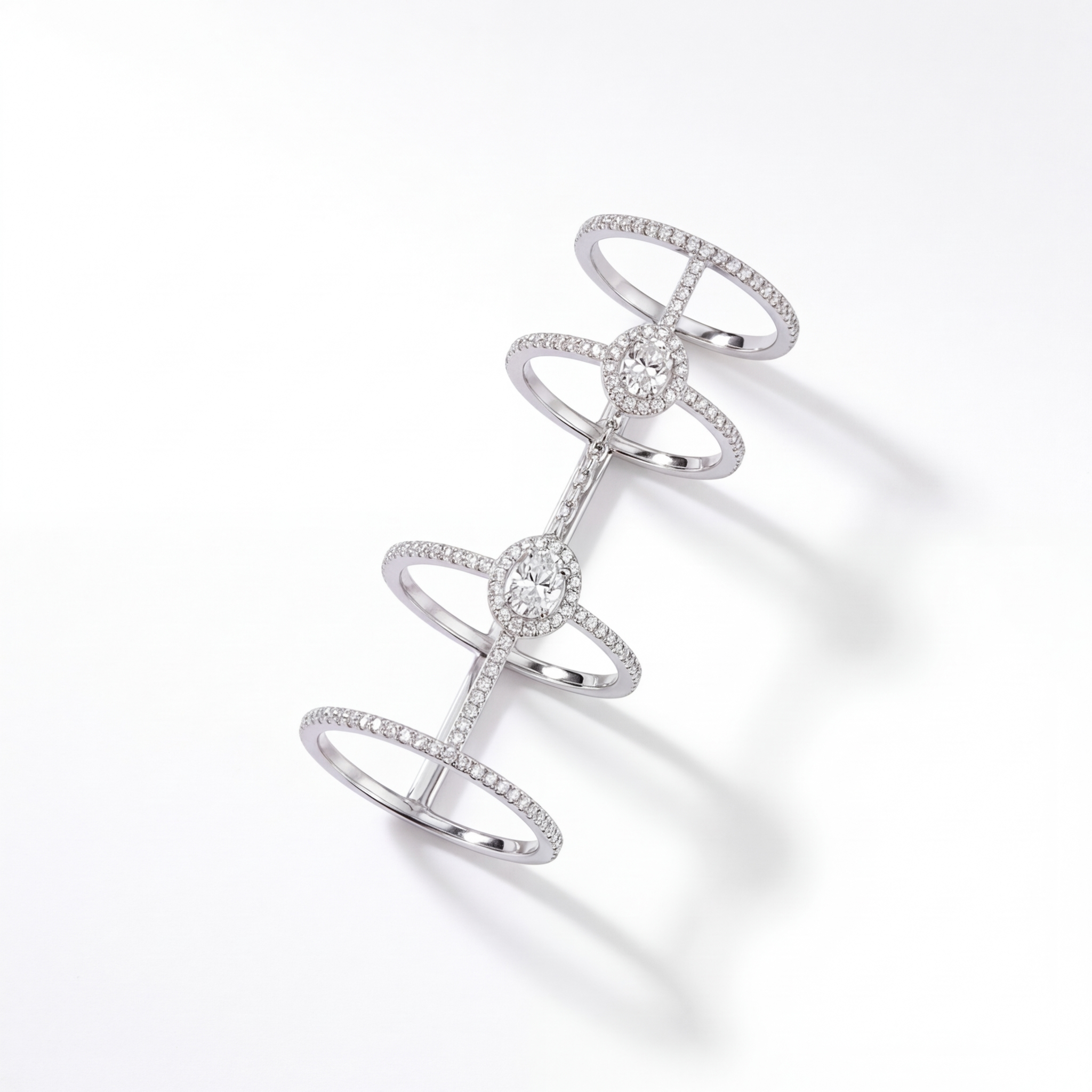 Tia Dangling Layering Chain Diamanté Ring