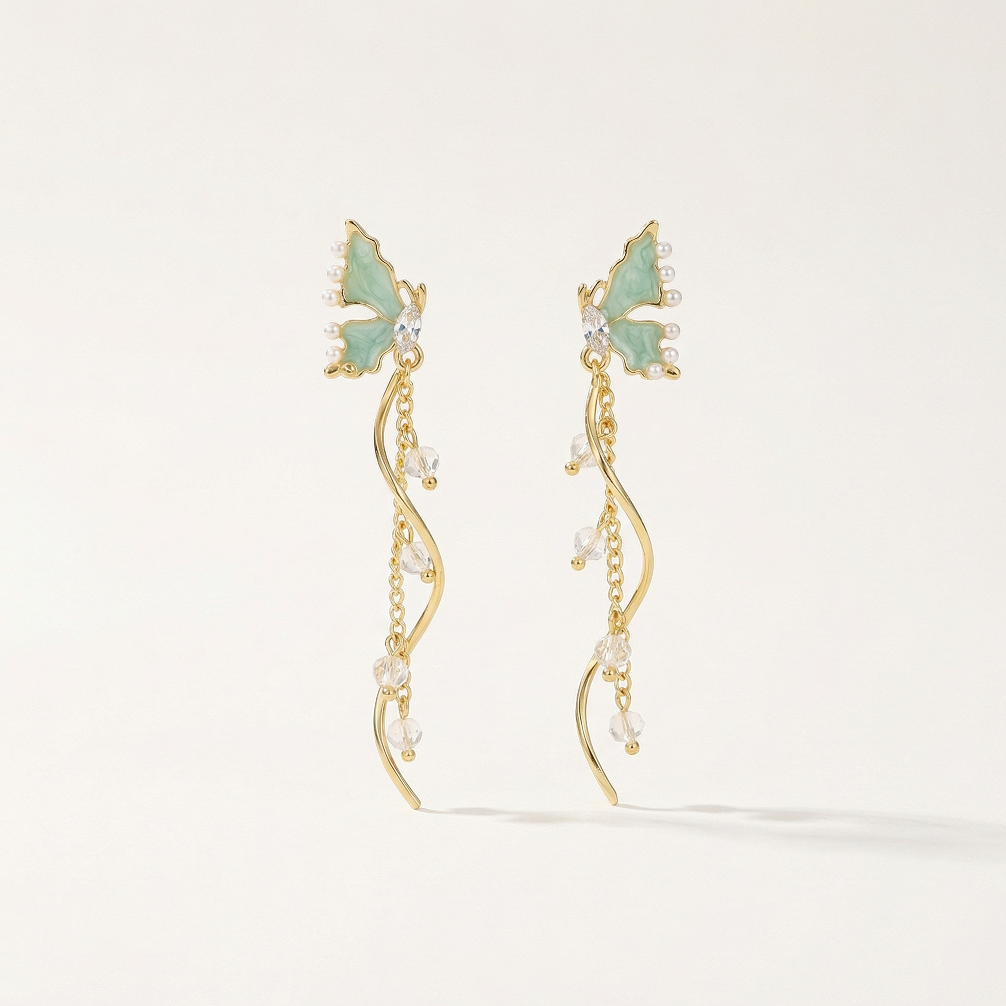 Butterfly Pearls Drop Earrings