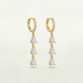 Dangling 18K Gold Plated Gem Earrings