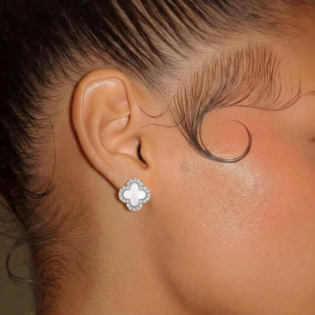 Mina Sterling Silver Diamanté Earrings