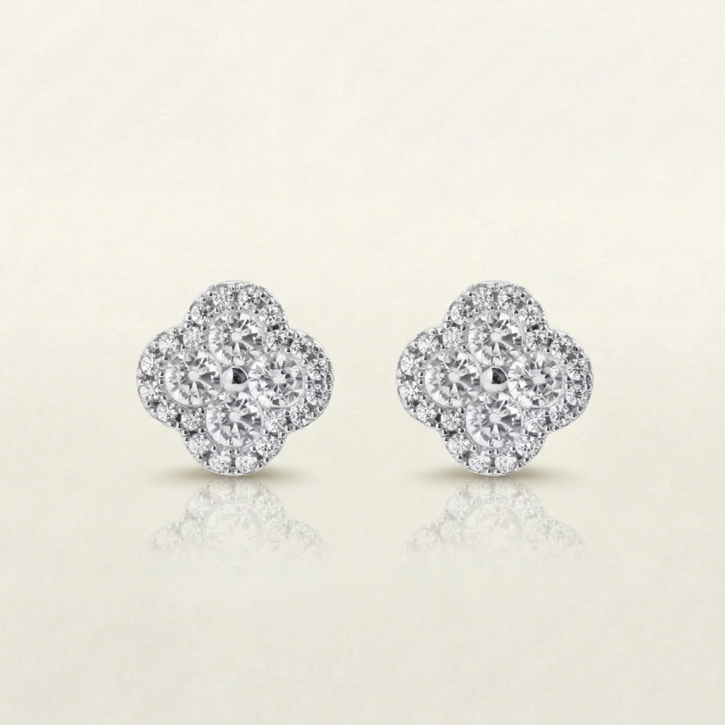 Mina Full Diamanté Earrings (in gold & silver)