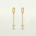 Dangly 18K Gold Star Plated Earrings