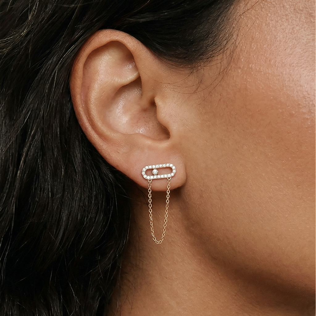 Molly Diamanté Chain Layering Earring