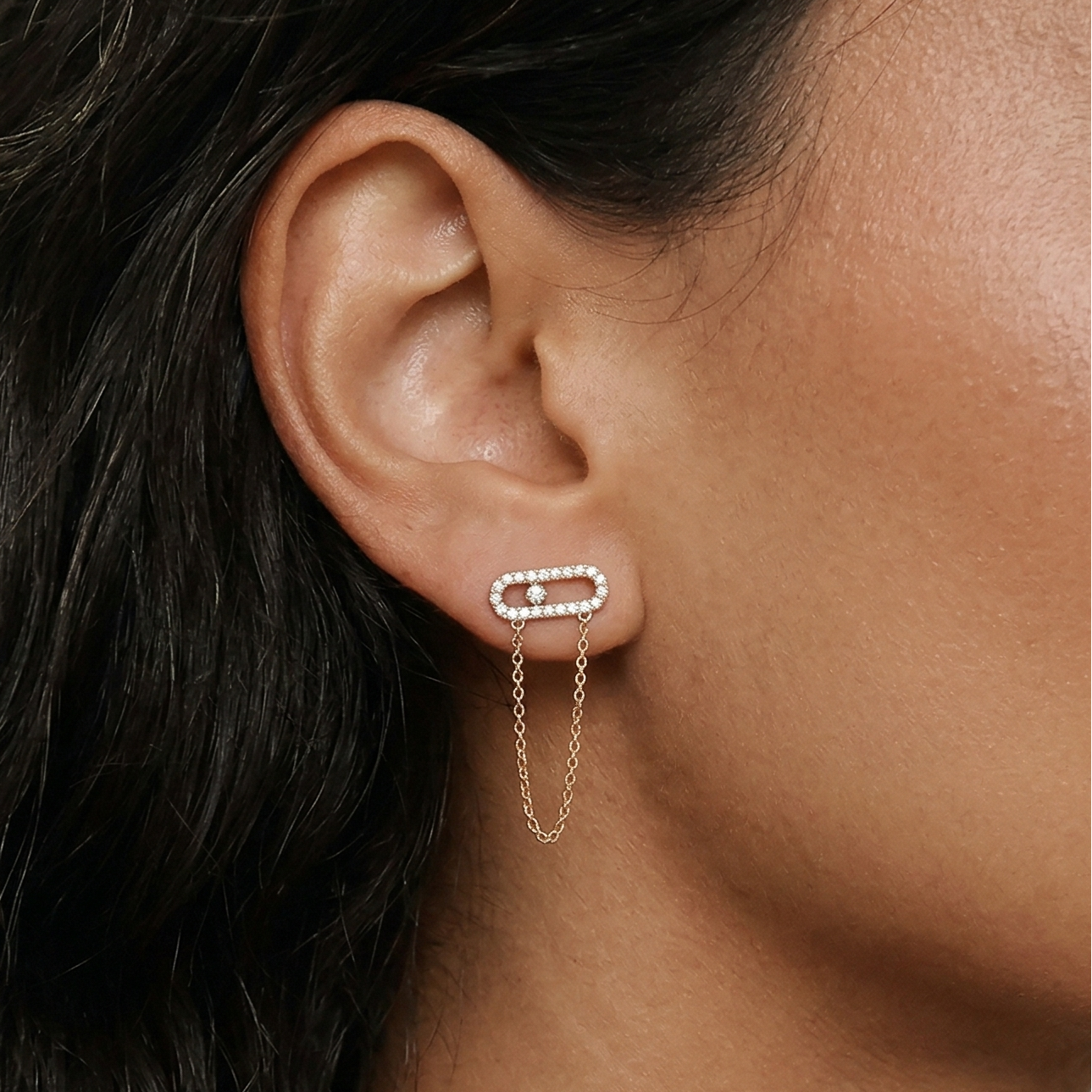 Molly Diamanté Chain Layering Earring