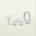 Silver Triple Star Earring Trio