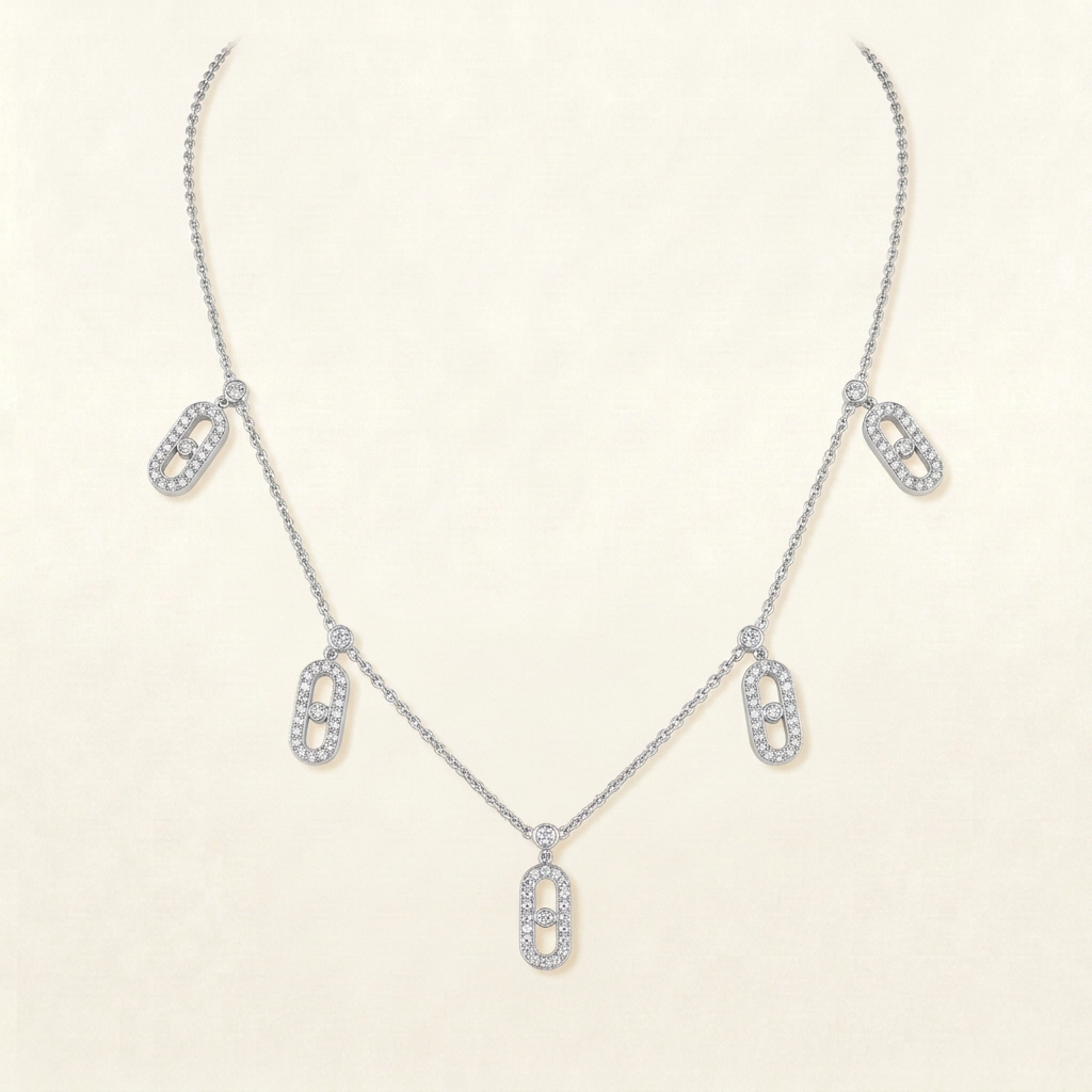 Molly Diamanté White Gold Necklace