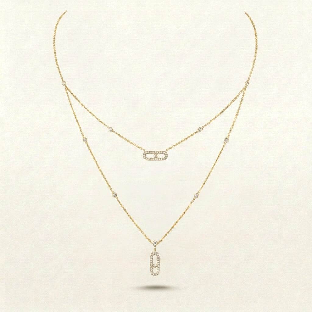 Mollyanne Diamanté Necklace (in gold & silver)