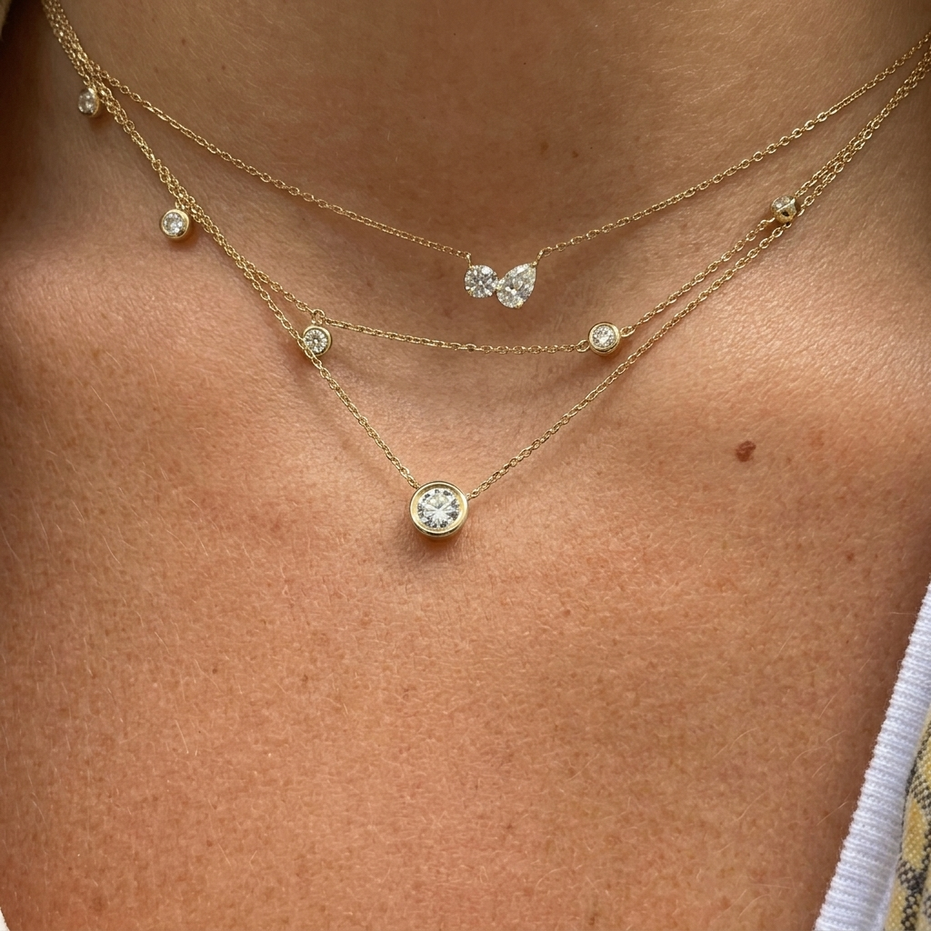 Isolde Gold Duo Diamond Necklace