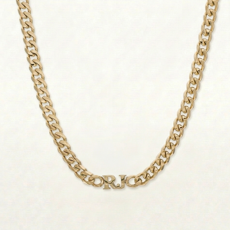Cuban Initial Choker Necklace