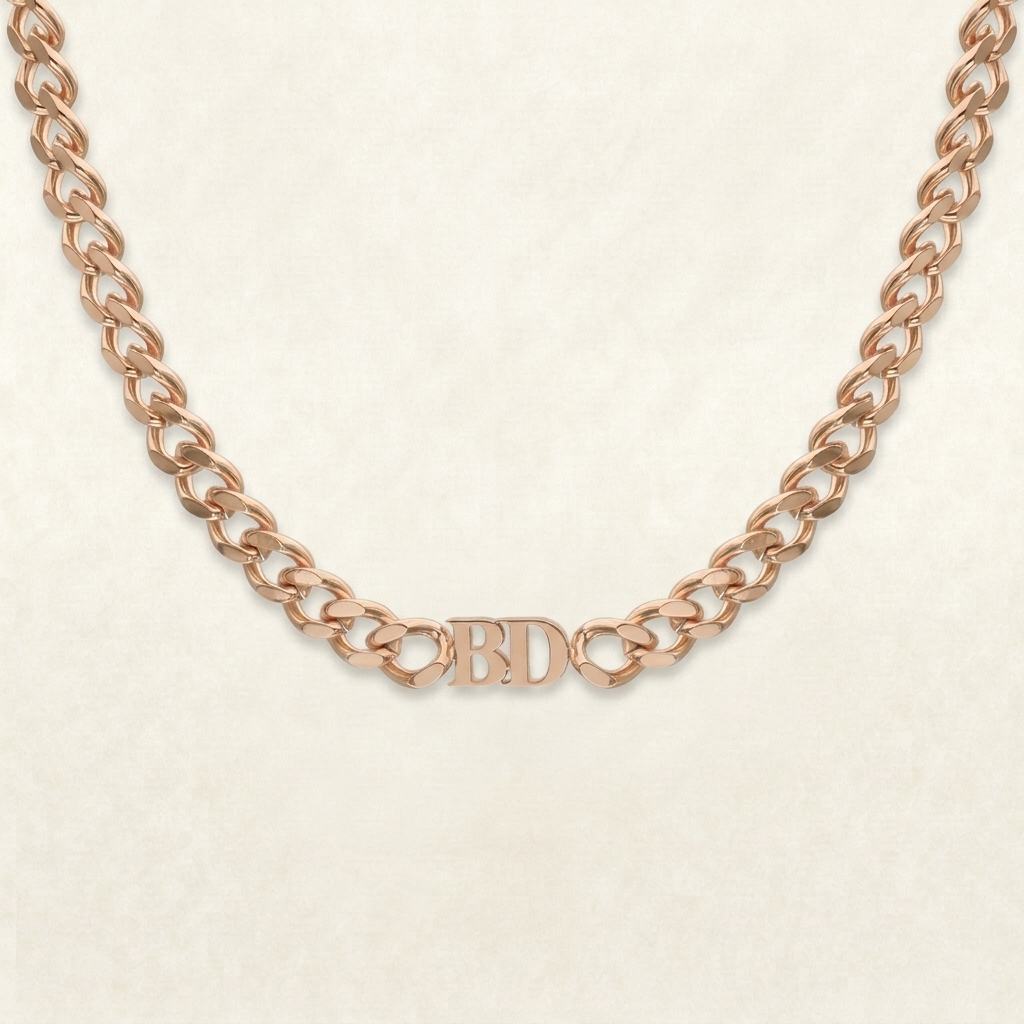 Cuban Initial Choker Necklace