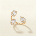 Mollyanne Triple Diamanté Ring (gold, white gold & rose gold)