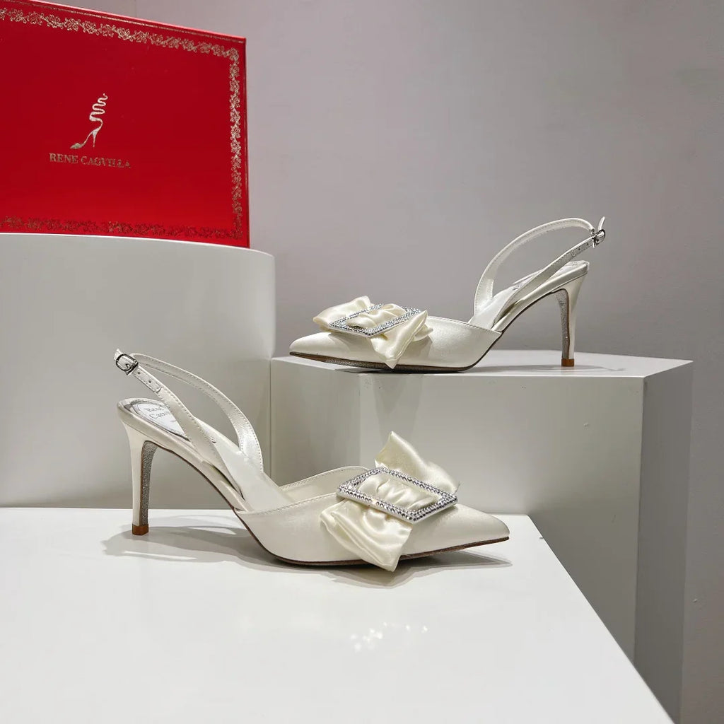Silk Boww Crystal Heels
